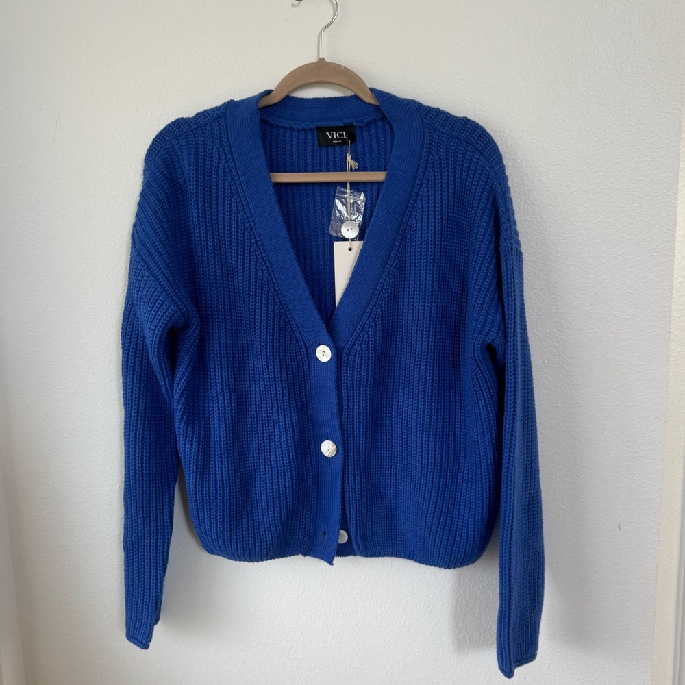 Vici Royal Blue Cardigan Sweater